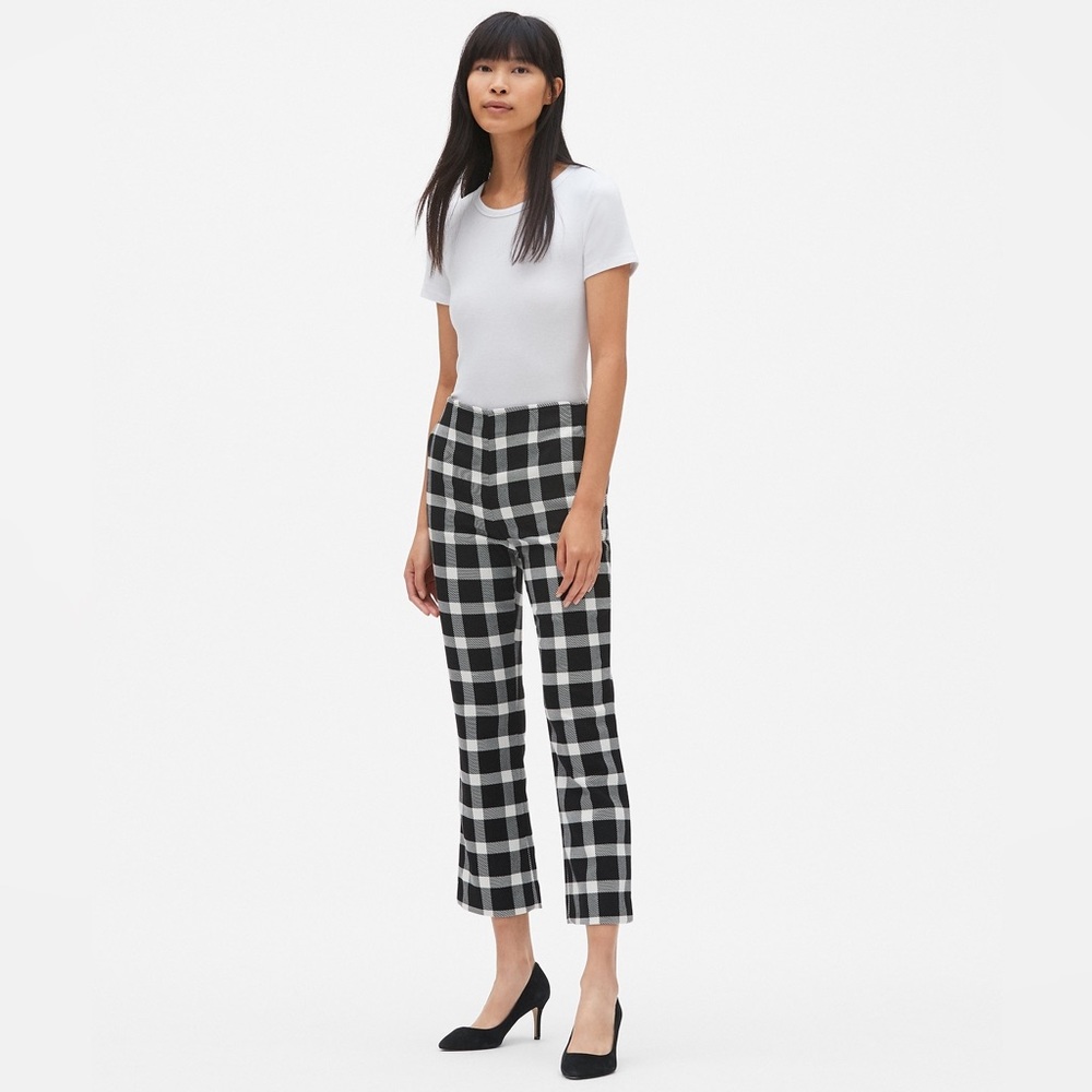 GAP Plaid Flare Crop 3/4 Pants